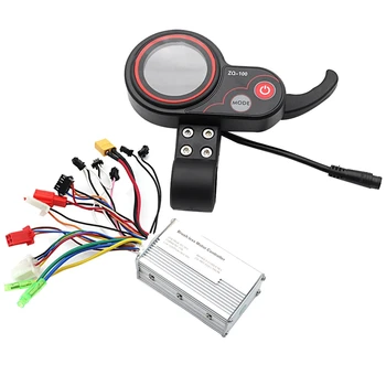 Контроллер 36 В + измеритель пробега ZQ-100 Запасные части, Измеритель скорости электрического скутера, 6-контактный дисплей для электрического скутера Изображение