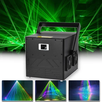 Новый RGB Проектор Мощностью 15 Вт, сценическое лазерное сканирующее освещение, Анимация, профессиональное оборудование ILDA Industry DJ Disco Effect 30Kpps Изображение