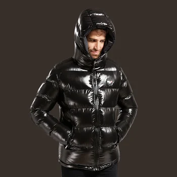 Зимнее мужское теплое пальто с капюшоном, толстая парка размера Оверсайз 5XL, Короткая модная мужская куртка, Хлопчатобумажные пальто, мужская одежда, Верхняя одежда Изображение