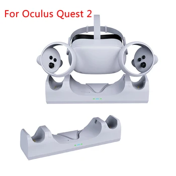 Для консоли гарнитуры Oculus Quest 2 VR, комплект для зарядки док-станции для Oculus Quest 2 VR, Подставка для зарядки левого и правого контроллера Изображение