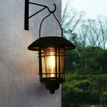 Трансграничный солнечный датчик настенного освещения, украшение сада, наружный водонепроницаемый светодиодный светильник, садовый светильник, настенный дверной светильник Изображение