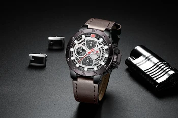 NAVIFORCE NF9159 Мужские кварцевые часы Лучший бренд Спортивные Автоматический дисплей даты Недели Высококачественные 30-метровые водонепроницаемые часы Relogio Masculino Изображение