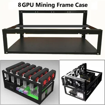 Стальная Монета Open Air Miner Mining Frame Rig Case До 6 GPU 8 GPU Ethereum Bitcoin Mining Rig Алюминиевая Штабелируемая Майнинговая Рама Изображение