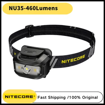 Налобный фонарь Nitecore NU35 CREE XP-G3 S3 LED 460 Люмен, Высокоэффективный Перезаряжаемый Налобный фонарь со встроенным литий-ионным аккумулятором, налобный фонарь Изображение