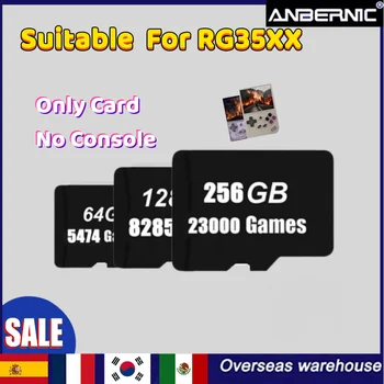 TF-карта Для предварительно загруженных игр ANBERNIC RG35xx 256G 128G 64G Встроенные 23000 игр HD Портативные игры для беспроводной ручки сумки Изображение