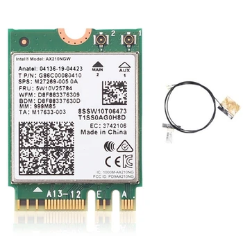 Сетевая карта AX210NGW WIFI6E Bluetooth 5.2 5374M Двухдиапазонная беспроводная сетевая карта со встроенной антенной Изображение
