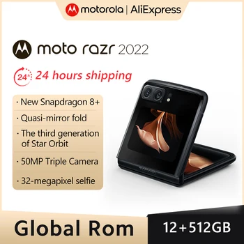 Глобальная Встроенная Память Motorola Moto razr 2022 5G Складной Экран 144 Гц Dolby ATMOS Snapdragon8 + Gen1 50-мегапиксельная Камера HDR10 + Фронтальная камера с автофокусировкой 32 Вт Изображение