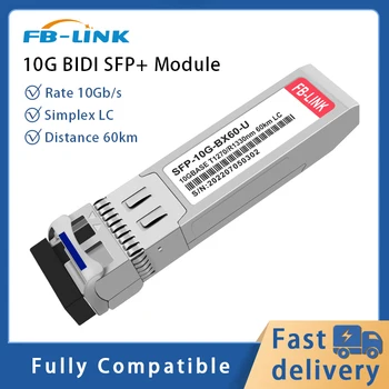 Модуль приемопередатчика FB-LINK 10G SFP + BIDI SMF LC 1270 нм/1330 нм 60 км совместим с Cisco, Mikrotik, Huawei, Mellanox, NVIDIA и др. Изображение